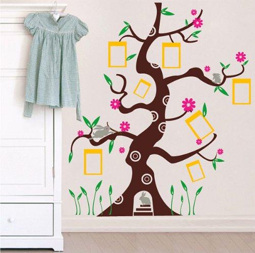 Removable Vinyl Art Wall Decals Mural for Nursery Room, Colorful Photo Tree