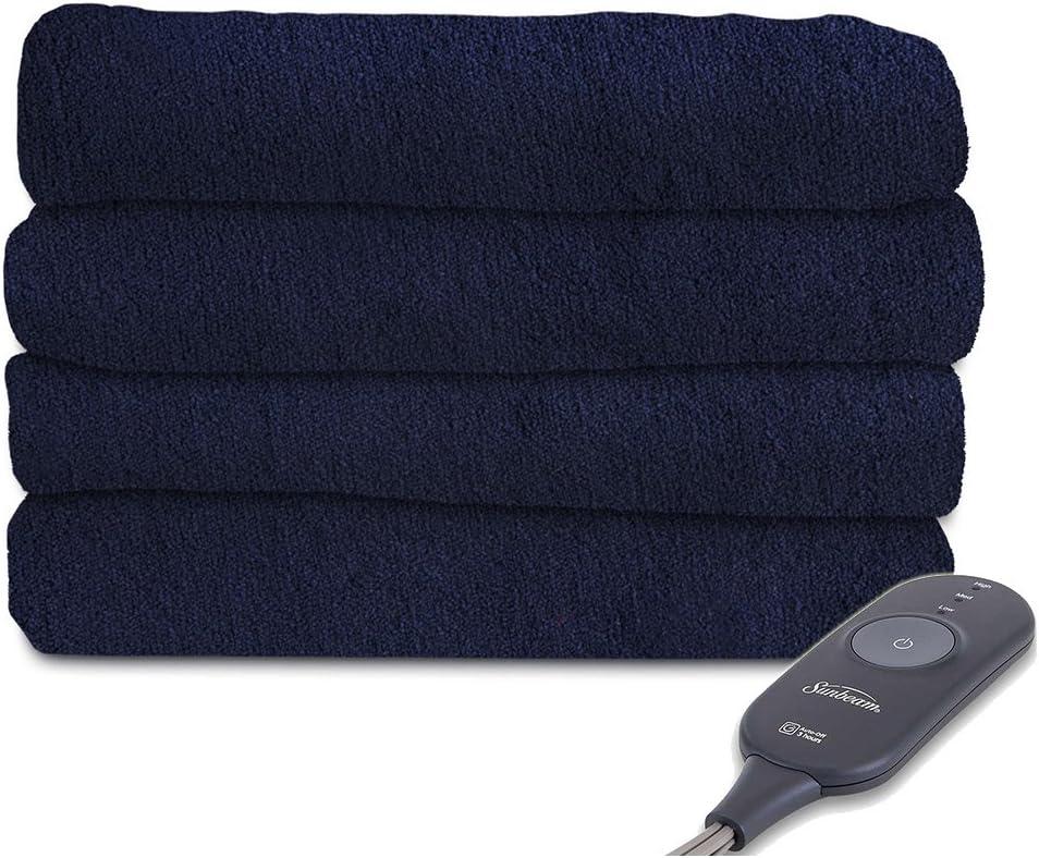 Sunbeam Microplush Heated Blanket, Blue, Size Full