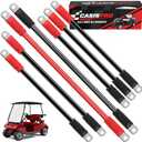 7 PCS Golf Cart Heavy Duty Battery Cables for Club Car DS 1994-UP, 36&48 Volt 4 Gauge AWG Club Car Battery Cable Set, Golf Cart Pure Copper Wiring Kit