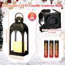 Tujoe 6 Pcs 10 Inch Decorative Candle Lantern Bulk for Wedding Centerpieces Lanterns with LED Flameless Candle Indoor Outdoor Hanging Lights for Wedding Party, Battery Included (Dark Bronze)