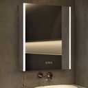 HBEZON 16 x 24 Inch Medicine Cabinet with Mirror and LED Light for Bathroom, 16x24 Left Hinge