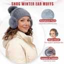 12 Pcs Womens Winter Set Beanie Hat Neck Warmer Touchscreen Gloves Earmuffs, Warm & Comfort Cold Weather Gifts for Women (Black,white,gray)