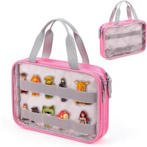 DDgro Carrying Case for Tonies Figures, Toniebox Characters Storage Bag with Handle, Up to 20 Pieces (Pink)