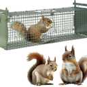 26" 2-Door Live Animal Traps for Stray Cats up to 5.5 pounds, Raccoons, Squirrel, Skunk, Mole, Groundhog, Armadillo, Rabbit, with Pedal Triggers