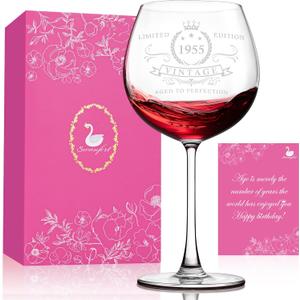 70th Birthday Gifts for Women, Vintage 1955 Glass, 70th Birthday Decorations for Women, Meaningful 70th Gifts, Funny 70 Year Old Birthday Gift, Turning 70 Present for Her.