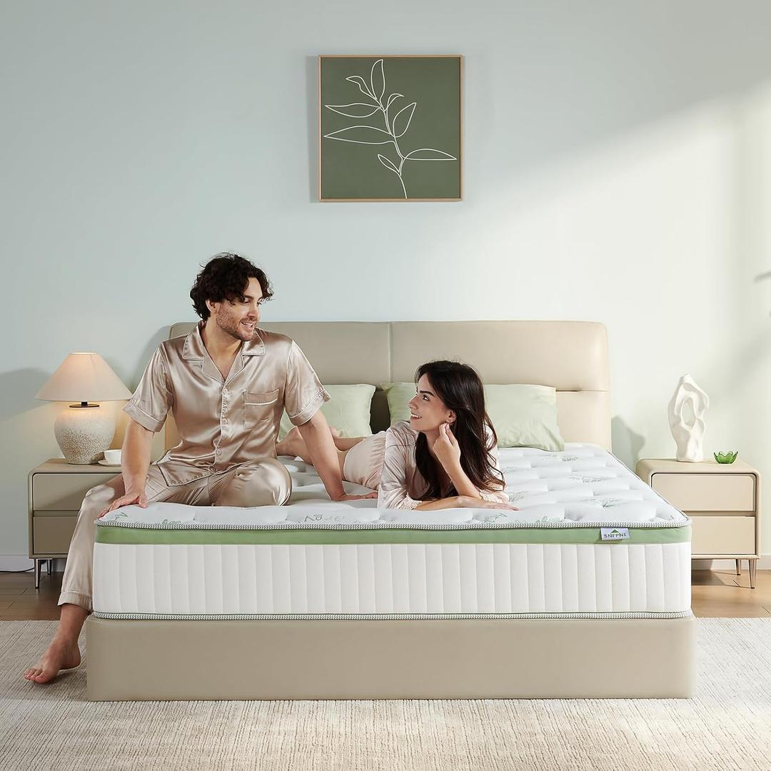 Queen Size Mattress 12 Inch, Hybrid Mattresses in a Box, Medium Firm Individual Dcket Springs Fiberglass Free Breathable anc Stress-Relieving ertiPUR- US 80" x 60" Newltem, Grey