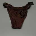 ZAFUL Women's Thong Bikini Bottom Low Waisted High Cut Cheeky Bathing Suit Bottoms with Adjustable Coverage, size 8-10