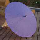 Plain Bamboo Cloth Parasol Umbrella Great for Wedding Party Favor (Light Purple), One Size