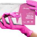 FifthPulse Fuchsia Hot Pink Nitrile Disposable Gloves - 3 Mil Nitrile - Powder and Latex Free - Surgical Medical Exam Gloves (Medium)