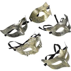 25pcs Half-face Plastic Masquerade Masks Vintage Halloween Lace Masks for Party Events