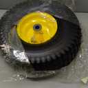 1PCS 15x6.00-6 Lawn Mower Tires, 4 Ply Tubeless 15x6-6 Front Tire Assembly Replacement for Craftsman/John Deere/Cub Cadet Riding Mowers,570lbs Capacity,3" Offset Hub,3/4" Bushing