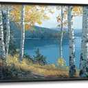 Large Birch Tree Wall Art for Living Room, Forest Lake Canvas Oversized Wall Decor, Nature Landscape Framed Pictures Painting Print Artwork for Bedroom Office 60" L x 30" W