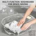 Washboard Basin for Hand Washing Clothes, 19.2" Laundry Washboard Basin with Built-In Washboard, Soap Holder & Carry Handles, Hand Wash Tub for Delicates, Baby Clothes, Apartment, Dorm, RV & Sink Use