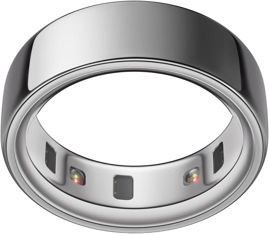 Oura Ring 4 - Silver - Size 8 - Smart Ring - Size First with Oura Ring 4 Sizing Kit - Sleep Tracking Wearable - Heart Rate - Fitness Tracker - Up to 8 Days of Battery Life