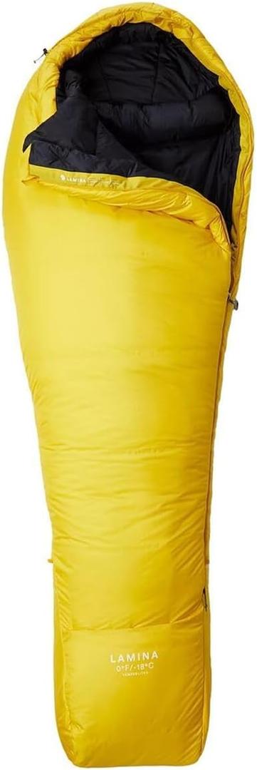 Mountain Hardwear, Lamina 0 Sleeping Bag: 0F Synthetic, Electron Yellow, Long/Right Zip