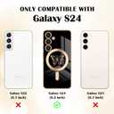 for Samsung Galaxy S24 5G Magnetic Case, Cute Butterfly Luxury Plating Edge Case for Women Girls Men Soft TPU Shockproof Full Camera Protective Cover for Samsung Galaxy S24-Black