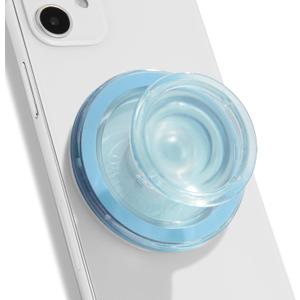 OnTheGrip Compatible with Magsafe Magnetic Authentic Translucent Color Design Collapsible Mobile Phone Grip Stand Holder for Smartphone Tablet Cell Phone Accessory (Sky Blue)