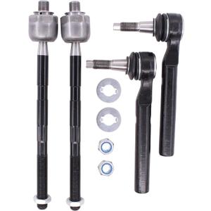 NewYall Inner Outer Front Left and Right Suspension Tie Rod End Kit for Hummer H3 2007-2010, H3 with 16mm Thread Tie Rods 2006, H3T 2009-2010