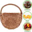 Wicker Rattan Handheld Basket - Farmhouse Rustic Flower Picnic Fruit Basket for Garden Decoration & Home Storage