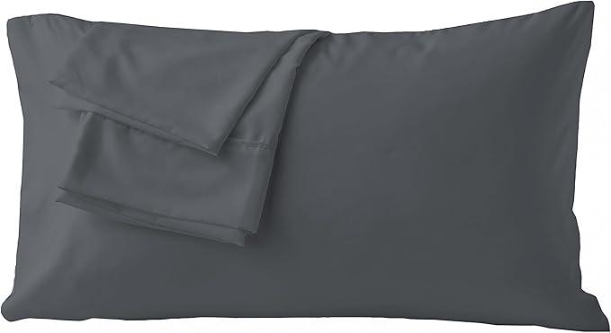 Pillowcases King Gray Set of 2 Envelope Closure End Easy Fit for All Season Soft and Breathable Material Machine Washable & Durable, Easy Fit