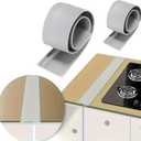 2 Pack Flexible Kitchen Stove Gap Covers, Silicone Gap Fillers Between Counter and Stovetop,Washer, Oven, Dryer, Easy to Wipe, Food grade silicone material (Gray,25in)