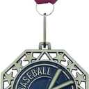 Express Medals Baseball Gold Medals Trophy Award with Neck Ribbons EMDC214Baseball - (Pack of 10)