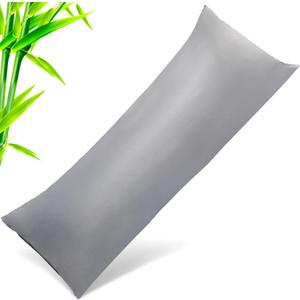 Body Cooling Pillow Cases Cover, Bamboo Rayon Dark Grey Body Pillowcases with Zipper Closure, Cool and Breathable Pillow Case for Hot Sleepers and Night Sweats, 20x54 inches