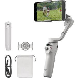 DJI Osmo Mobile 6, 3-Axis Phone Gimbal, Object Tracking, Built-in Extension Rod, Portable and Foldable, Gimbal Stabilizer for iPhone, Android, YouTube TikTok Video, Platinum Gray