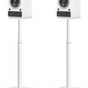 ELIVED Universal Speaker Stands Height Adjustable 28"-37.4", Bookshelf Speaker Stand Pair for Satellite Studio Large Speakers Up to 22 lbs, Surround Sound Speaker Stand with Cable Management, White