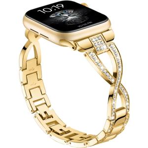 Slim Band Compatible with Apple Watch Bands 40mm 41mm 42mm 38mm 44mm 45mm 46mm 49mm Women, Thin Dressy Metal Stainless Steel Bracelet with Bling Diamond for iWatch Series 11 10 9 8 7 6 5 4 3 SE Ultra