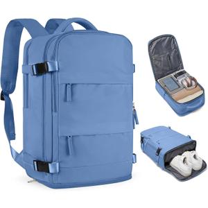 Coofay Large Travel Backpack For Women Men Airline Approved Carry On Backpack Flight Approved Waterproof Sports Luggage Backpack Casual Daypack Small Hiking Backpacks (A-sky Blue)