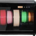 3D Printer Filament Storage Box, 6 Spool Capacity, Air Tight Dry Box with Humidity Control (20%-25% RH), Transparent Glass & Aluminum Alloy, Noiseless & Stackable Design for PLA/ABS/PETG