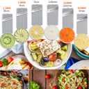 Upgrade Mandoline Slicer Safe Vegetable Chopper-Julienne Dicer for Kitchen, Potato Slicer, Adjustable Vegetable Cutter with Container, Multifunctional 6 in 1 Food Chopper (Black)