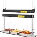 36-Inch Food Heat Lamp, 1000W Commercial Food Warmer Lamp Electric Strip Heater Overhead Stainless Steel Heat Lamps for Buffet Restaurant Parties Catering, Black 115V