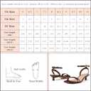 Women Kitten Heel Sandals Ankle Strap Heeled Sandals Square Open Toe Dress Party Shoes (Brown)