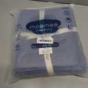 MooMee Bedding Duvet Cover Set 100% Washed Cotton Linen Like Textured Breathable Durable Soft Comfy (Heathered Blue, Full 80"x90")
