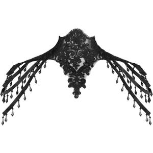 Charmian Women's Steampunk Victorian Chain Shoulder Wrap Cape Collar Choker (Black)