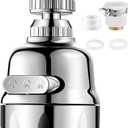 Kitchen Faucet Head Replacement, 360 Faucet Extender 3 Mode Adjustable Kitchen Faucet Spray Universal Aluminum Adapter Anti -Splash Kitchen Sink Accessories