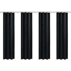 Nasitos Shower Curtain Liners 4 Pack - W36 x H72 - Washable & Water Resistant Fabric Bath Shower Liners for Narrow Stall, Stand Up Shower Stall, RV, Camper (Black, Magnets Included)