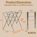 Extra Large Clothes Drying Rack Foldable Clothing Drying Rack 33" W x 37" H x 27.5" D, Space-Saving Portable Laundry Drying Rack for Outdoor & Indoor, Gray