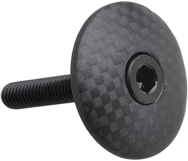 1 1/8" 3K Carbon Fiber Cycling Headset Stem Top Cap with M6x35mm Titanium Bolt