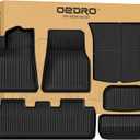 OEDRO Floor Mats for Tesla Model Y 5-Seater 2025 2024-2020 Custom Fit All Weather TPE Automotive Interior Cargo Liners Trunk Mats Accessories for Model Y (NOT for Model Y Juniper) 6 Pcs Mats Set
