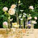 Teenyyou Bud Vases Set of 12 Tall Glass Cylinder Vases Clear Single Flower Glass Vase Bulk for Wildflower Party Centerpieces Wedding Decoration Floating Candle Holder Wedding Decor, 6 Sizes