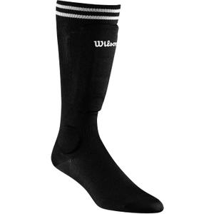 Wilson Soccer Sock Shin Guards -  Peewee Size (Black)