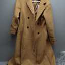 IDEALSANXUN Womens Long Wool Coat Fall Winter Double Breasted Trench Coat Peacoat Jackets (Small, Camel)