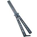 Generic New 1Pc Black Metal Practice Butterfly Comb Style Knife Trainer Tool