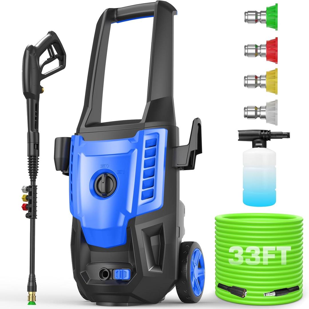 5000PSI Electric Pressure Washer, 2025 4.0 GPM High Power Washer Machine, with Adjustable Nozzle and Soap Bottle for Cars/Fences/Driveways/Home/Patios (Light Blue)