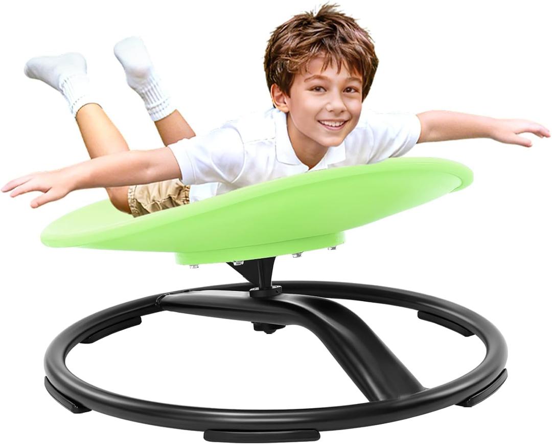 Zhenx Spinning Chair for Autistic Kids (Ages 3-18) - 220LBS Capacity Sensory Swivel Seat - Sensory Toy for Teens with ADHD/Autism - Sit and Spin Calming Gift to Improve Focus & Body Balance (Green), 22 Inches X 20 Inches X 10 Inches