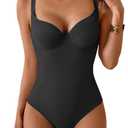 B2prity Bathing Suit for Women Slimming Push Up One Piece Swimsuit Lace Up Back Color Block Swimwear, M/L