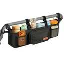 Guiseapue Double Stroller Organizer with 2 Insulated Cup Holders: Parent Console Double Jogging Stroller Accessories Fits for Baby Jogger City Mini GT2 and Jeep Double Stroller (Black)